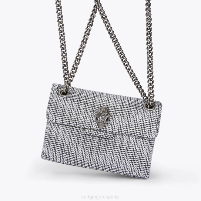 Kurt Geiger mujer Tela de Londres mini Kensington 2LPR35 | bolsas plata